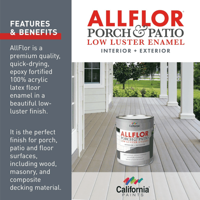 ALLFLOR Porch, Patio and Floor Enamel Paint, Saddle Brown, 1 Quart, Extremely Durable Water-Based Formula, Ideal for Patios, Pool Decks, Basements & More - Image 6