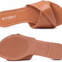 Women'S Flat Sandals Fashion Slides with Soft Leather Slippers for Summer Size 6-11 - Image 3