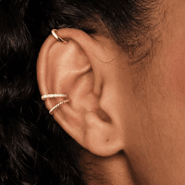 Thin Chunky Ear Cuffs Non Piercing for Women - Dainty 14K Gold Plated/Sterling Silver Cuff Earrings Trendy Cubic Zirconia Huggie Hoop Cartilage Earring Jewelry Gifts - Image 4