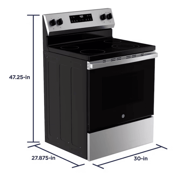 30-In Glass Top 4 Burners 5.3-Cu Ft Freestanding Electric Ran ( Stainless Steel ) - Image 16