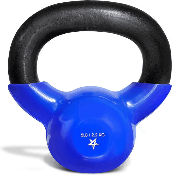 5-65Lbs Kettlebells Vinyl Coated Cast Iron for Dumbbell Weights Exercises, Gym, Fitness, Full Body Workout Equipment Push Up, Grip and Strength Training