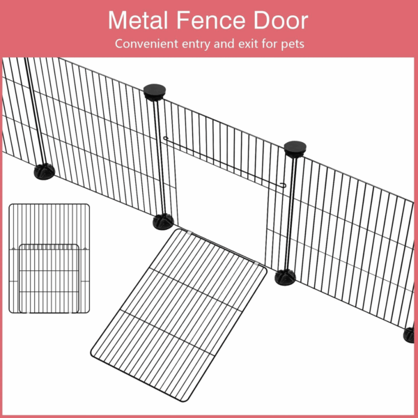 12 Panels Small Animal Playpen,Pet Playpen with Waterproof Mat,C&C Cage for Guinea Pigs,Puppy Play Pen,Bunny Playpen,Indoor Outdoor Portable Metal Wire Yard Fence - Image 3