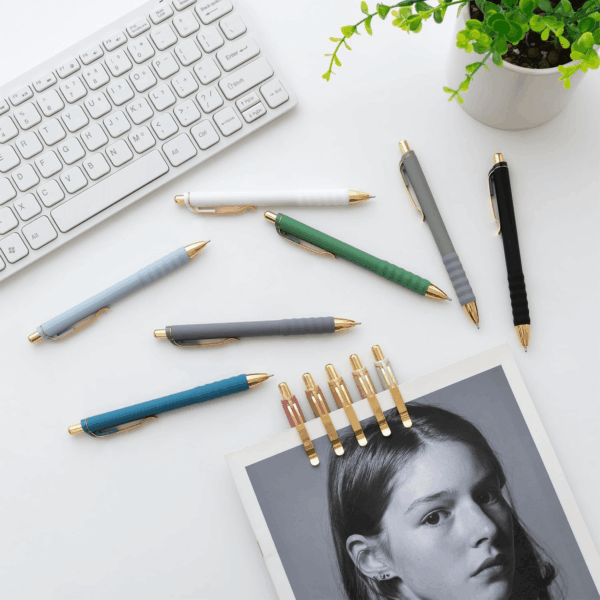 Ballpoint Pens Black Ink Ball Point Pen with Super Soft Grip Medium Point 1.0Mm Office Pens (Gold 12-Count) - Image 6