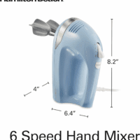 6-Speed Electric Hand Mixer with Whisk, Dough Hooks and Easy Clean Beaters, Powerful 275 Watt Motor, Snap-On Storage Case, Blue - Image 8