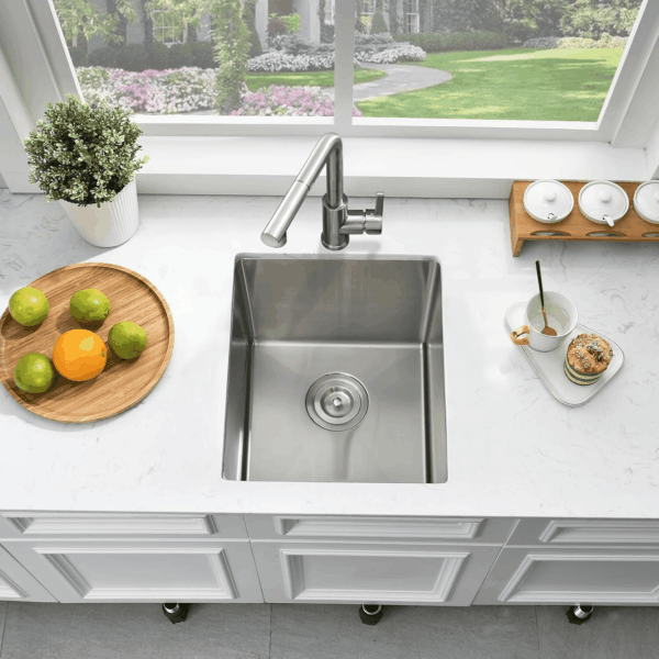 Undermount Bar Sink Stainless Steel- 13X15 Inch Small Kitchen Wet Bar Sink Stianless Steel 16 Gauge Deep Single Bowl Kitchen Sinks with Bottom Dish Grid&Strainer - Image 4