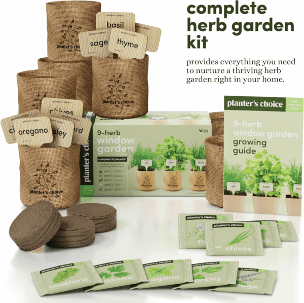 9 Herb Indoor Window Garden Kit - Mother'S Day Gift - House Plants Seeds - Best Unique Gift Ideas for Women, Mom, Friend, Her, Birthday, Housewarming, Mother - New Home Kitchen Gifts - Image 2