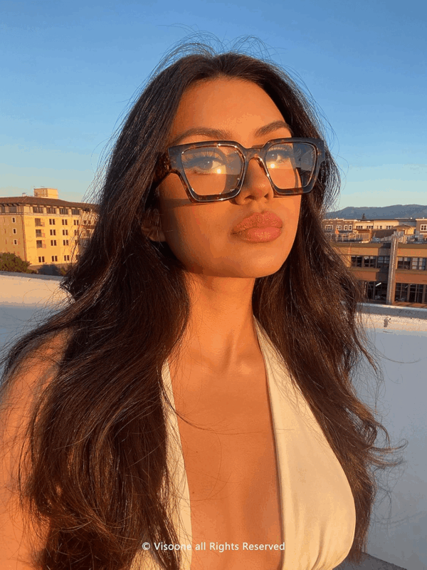 Blue Light Blocking Glasses with TR90 Rectangle Frame and Chic Preppy Look for Women Men RIVER - Image 2