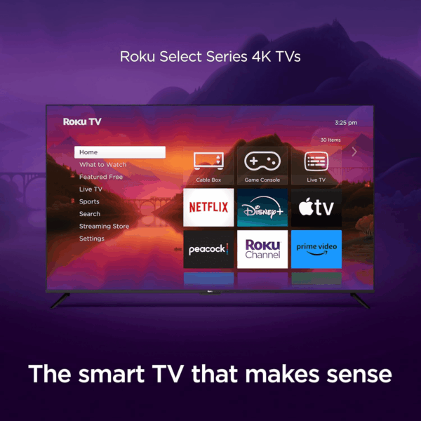 Smart TV – 55-Inch Select Series 4K HDR tv with  Enhanced Voice Remote, Brilliant 4K Picture, Automatic Brightness, & Seamless Streaming – Live Local News, Sports, Family Entertainment - Image 2