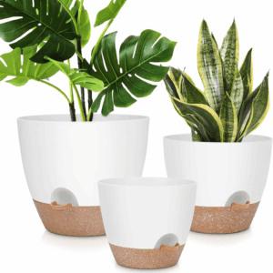 12" 10" 9" Large Self Watering Plant Pots, 3 Pack Flower Pots Planters with Multi Mesh Drainage Holes for Indoor Outdoor Garden Plants and Flowers.
