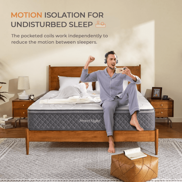 Queen Mattress - 12 Inch Queen Bed Mattress in a Box, Hybrid Queen Size Mattress with Pocketed Coils for Comfort Sleep and Balanced Support - Image 5