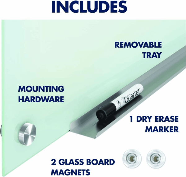 Magnetic Glass Dry Erase White Board, 48''W X 36''H Whiteboard, Infinity Frameless Mounting, White Surface (G4836W) - Image 7