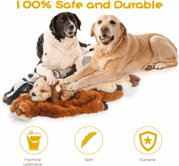 Dog Squeak Toys, No Stuffing Plush Dogs Chew Toy for Small Medium Large Breed Chewer Squeaky Pet Supplies Tough Durable Puppy Teething Chewing Interactive to Keep Them Busy Best Birthday Gift - Image 3