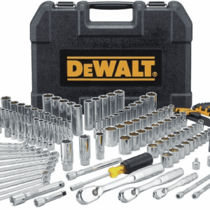 Mechanic Tool Set, 247-Piece, 1/4 In., 3/8 In. and 1/2 In. Drive, SAE, Ratchets, Sockets, Hex Keys, Combination Wrenches, Polish Chrome Finish (DWMT81535)