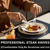 49-Piece Silverware Set with Organizer, Heavy Duty Stainless Steel Flatware for 8, Cutlery Utensil Sets with Steak Knives, Rust-Proof, Mirror Polished, Dishwasher Safe - Image 5