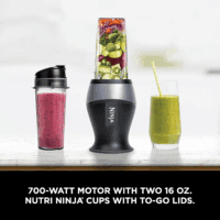 Fit Compact Personal Blender, Portable Blender For-Smoothies, Shakes, Food Prep, and Frozen Blending, 700-Watt Base, (2) 16-Oz. Cups and Spout Lids, Black QB3001SS - Image 2