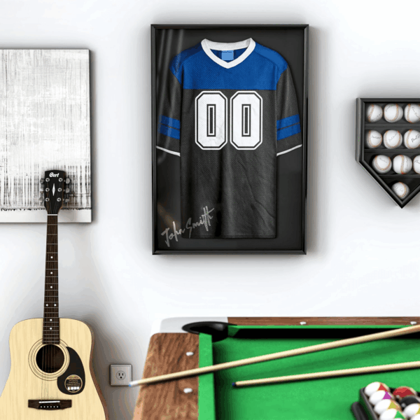 - Sports Jersey Display Case - Shadow Box - 20"X30" - Black Wall Mount - Jersey Display Cabinet - Wall Hanging - Sports Memorabilia - Sports Room Décor - Image 5