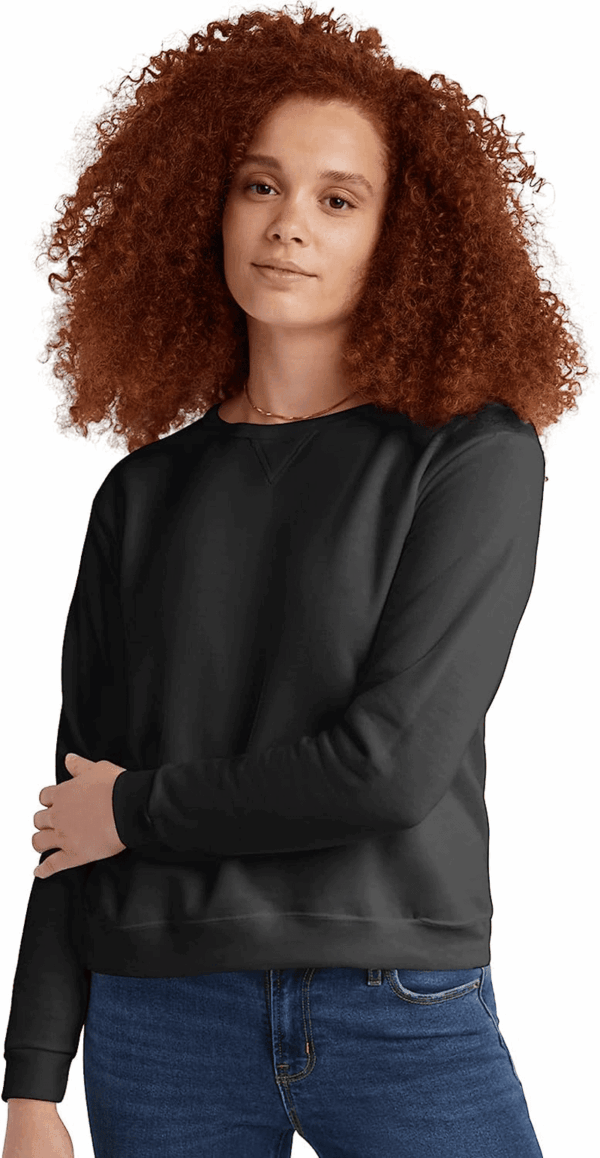 Women'S Ecosmart V-Notch Crewneck Sweatshirt, Fleece Pullover Sweatshirt for Women