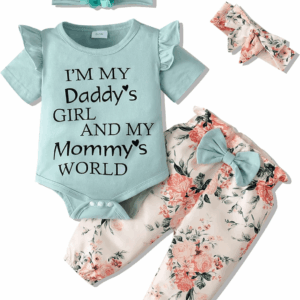 Newborn Infant Baby Girl Clothes Ruffle Romper Toddler Girl Floral Cotton Pant Sets Girls Clothing Outfit