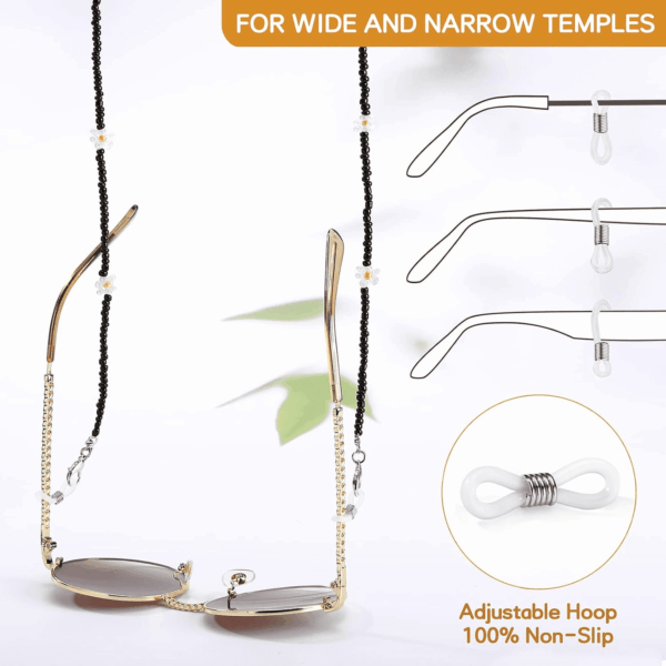 Mask Lanyard Eyeglasses Chain Healing Crystal Beaded Sunglasses Chains with Pearl for Women - Image 4