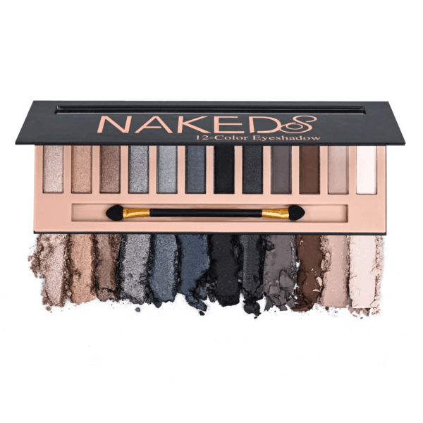 12 Colors Makeup Smoky Eyeshadow Palette Natural Nude Matte Shimmer Glitter Pigment Eye Shadow Pallete Set Black Eye Shadow Halloween Make up for Women (Color E Smokey)