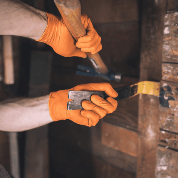 HD Orange Nitrile Gloves, 8 Mil, Disposable, Raised Diamond Texture, Mechanic Gloves - Image 7