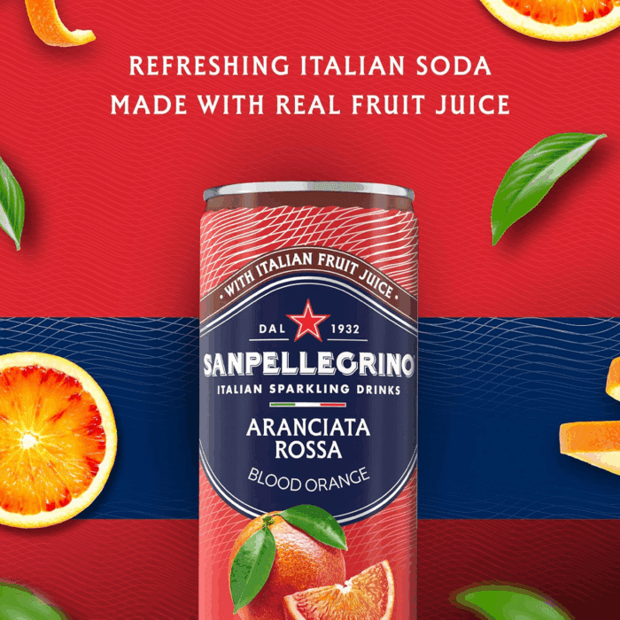 Sanpellegrino Italian Sparkling Drink Aranciata Rossa, Sparkling Orange and Blood Orange Beverage, 11.15 Fl Oz (Pack of 24) - Image 3