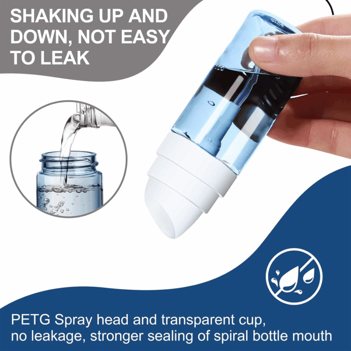 2 Pack 60ML Small Spray Bottle, Portable Refillable Travel Spray Bottle for Hair, Cleaning, Beauty, Fine Mist, Leak Proof, Lt. Blue and Lt. Green - Image 4