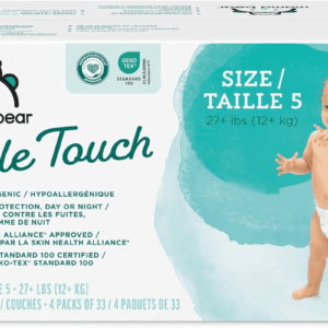 Amazon Brand -  Gentle Touch Diapers, Hypoallergenic, Size 5, 132 Count (4 Packs of 33), White