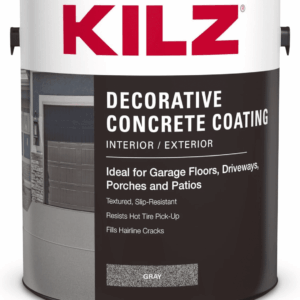 Decorative Concrete Coating, Interior/Exterior, Slip Resistant, Gray, 1 Gallon