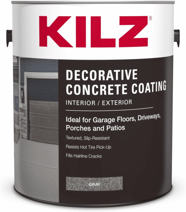 Decorative Concrete Coating, Interior/Exterior, Slip Resistant, Gray, 1 Gallon