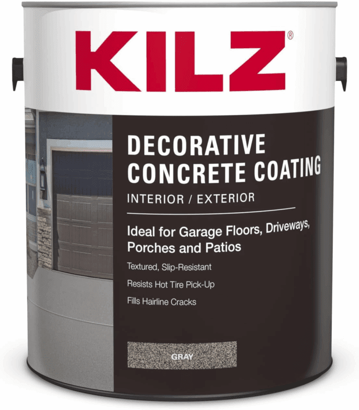 Decorative Concrete Coating, Interior/Exterior, Slip Resistant, Gray, 1 Gallon