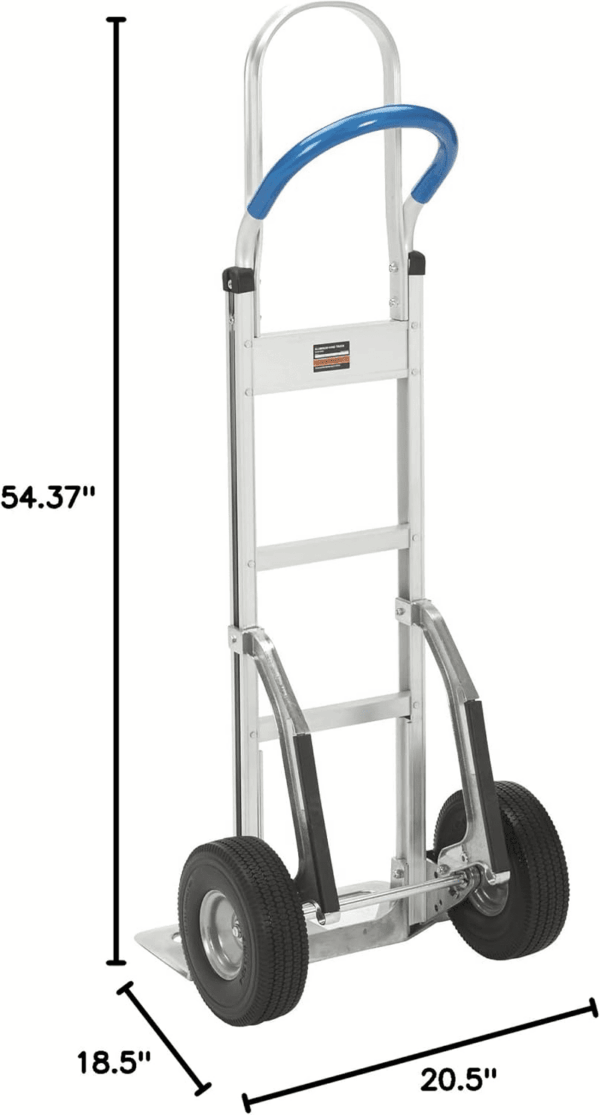 Continuous Handle Aluminum Hand Truck/Stair Skid Moving Dolly - 660-Lb. Capacity, 18In. Wide Toe Plate, 10In. Polyurethane Wheels, 54In. High - Image 10