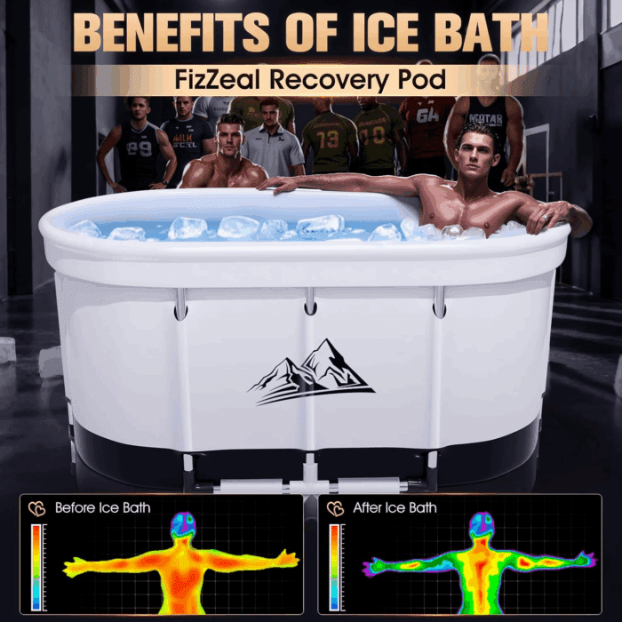XL 130 Gal Ice Bath Tub for Cold Plunge,2025 Large Oval Ice Bath Tubs for Athletes,Portable Cold Plunge Tub,Cold Water Plunge Tub Foldable, Cold Plunge for Family,Ice Baths for Home,Gyms,Indoor Use - Image 2