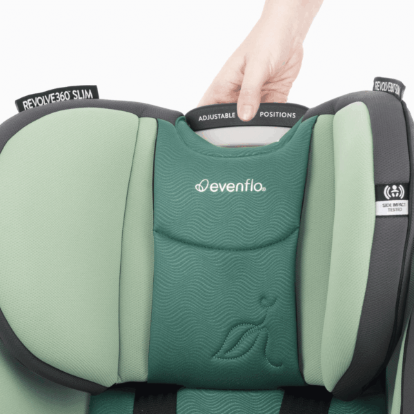 Gold Revolve360 Slim 2-In-1 Rotational Car Seat with Green & Gentle Fabric (Peridot Green) - Image 9