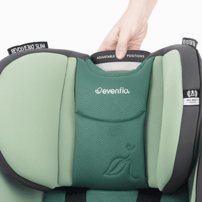 Gold Revolve360 Slim 2-In-1 Rotational Car Seat with Green & Gentle Fabric (Peridot Green) - Image 9
