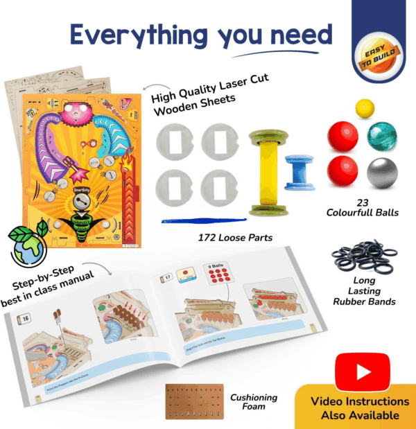 DIY Pinball Machine Toy for Ages 8-99 Year Old | Award Winning Arcade Game | Birthday Gift Ideas for Kids & Adults | STEM Toy for Boys & Girls I Fun Family & Party Game - Image 4