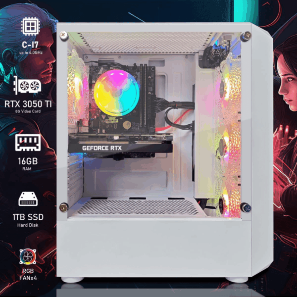 Gaming PC Computer Desktop, Geforce RTX 3050 Ti M 8G, Intel Core I7 up to 3.9Ghz, 16G Ram, 1T SSD, Wifi 600M, BT 5.0, RGB Fan X4, Windows 10 Home - Image 3