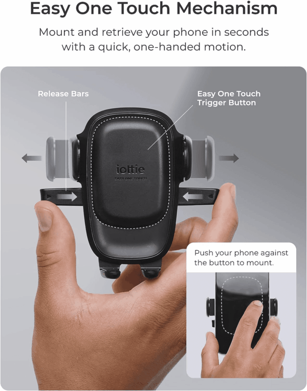 Easy One Touch 6 Universal Car Mount Dashboard & Windshield Suction Cup Phone Holder for Iphone Samsung, Google, All Smartphones - Image 2