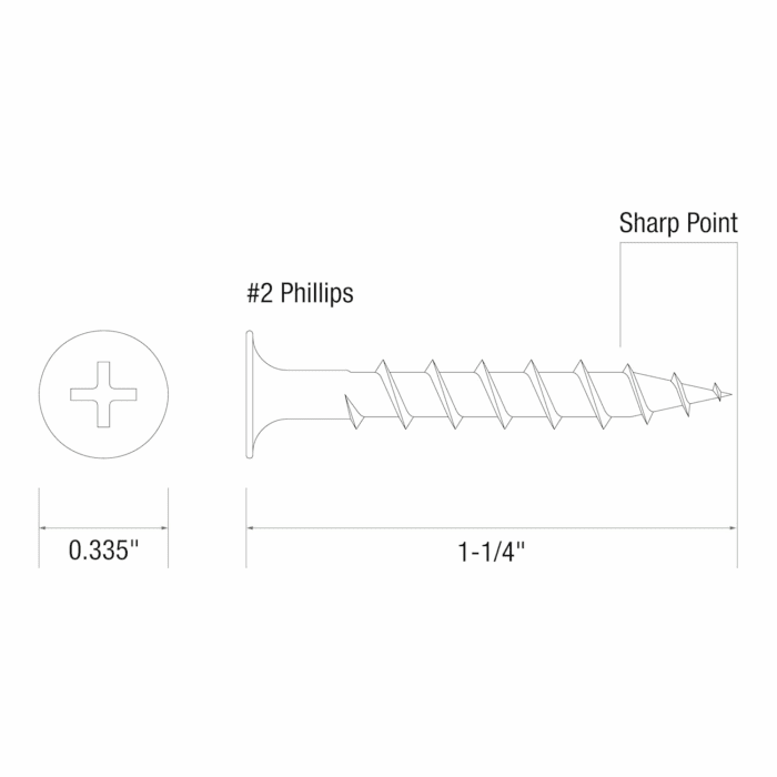 PTN114S1 PG10 Polymer Coated #6 X 1-1/4" Coarse Thread Deck Screw, Gray, 1Lb Box - Image 5