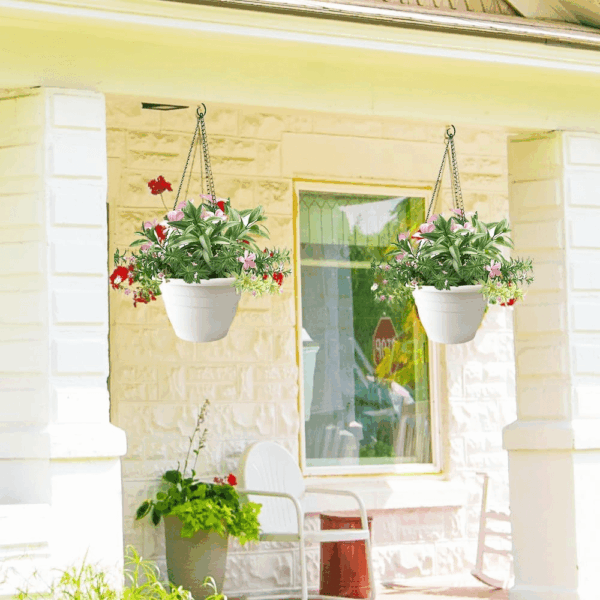 Plant Pots Set of 5, 10" outside Diameter Flower Pots, 8.5" Inner Diameter Plant Planters with Drainage Hole, Durable Garden Pots Perfect for Indoor & Outdoor Plant Planting, Decor, Gray - Image 2