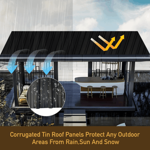 18Pcs Galvanized Steel Roof Panels,L42.52×W17.72 Inch Metal Roofing Panels,Corrugated Tin Roofing Panels with Screw Resistant Suitable for Garages,Sheds,Stables and Mobile Homes - Image 7