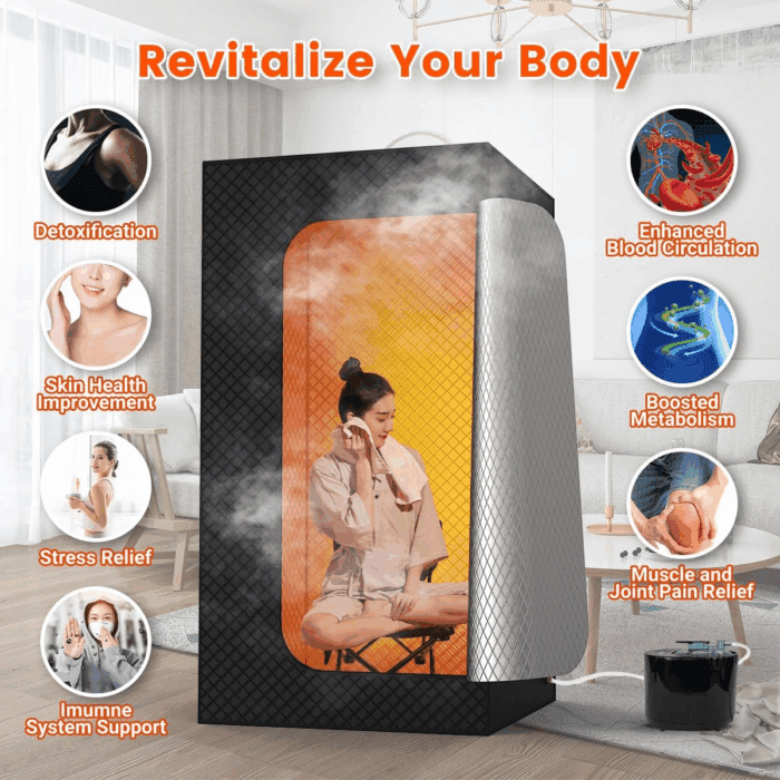 Sauna Box, Portable Sauna for Home, Large Sauna Tent with 3.0L Steamer for Full Body SPA, Easy Assembly Quick Heat-Up Sauna Experience - Image 2