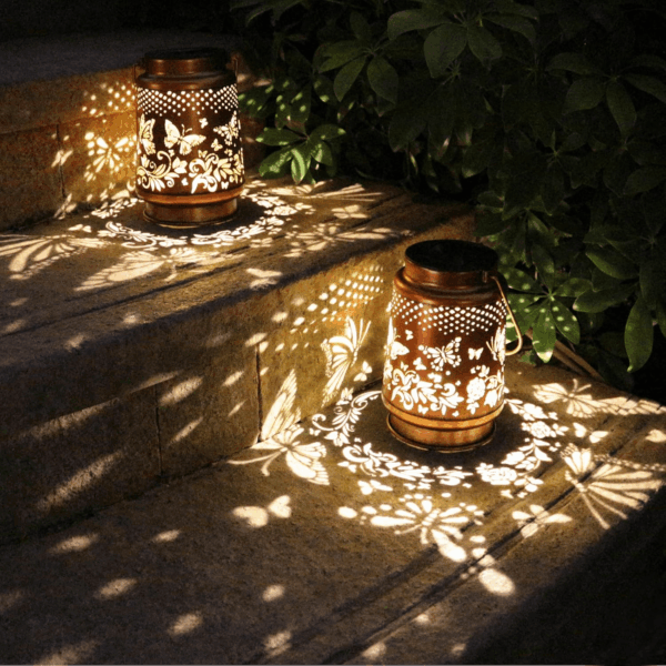 Solar Lanterns Outdoor Waterproof Butterfly Garden Decor Birthday Gifts for Women Mom Grandma, Hanging Solar Lights Metal Lantern Decoration outside for Yard, Patio, Backyard, Porch - Image 7