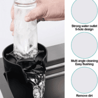29.5 * 17.7 Inch Kitchen Sink, Single Bowl Stainless Steel Sink Multifunctional Drop in Sink with Pull-Down Faucet and Multiple Accessories (Black Grey, 29.5 * 17.7 Inch) - Image 5