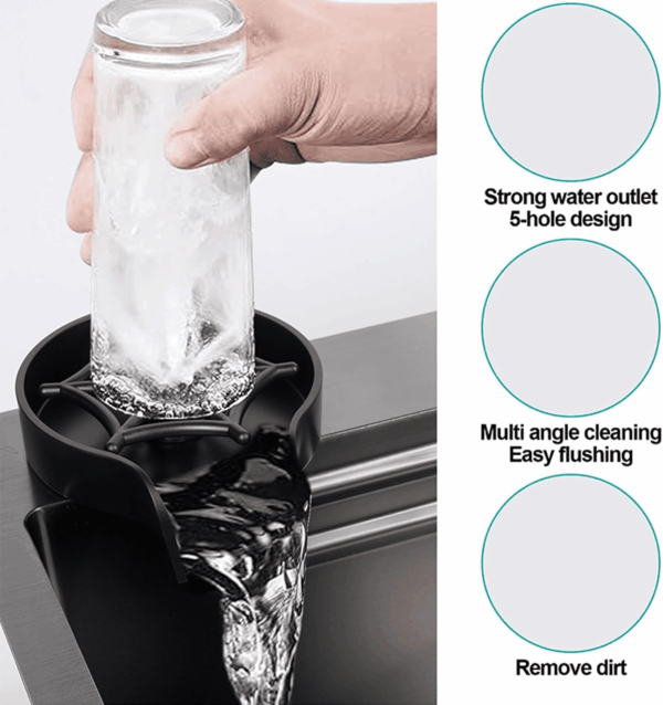 29.5 * 17.7 Inch Kitchen Sink, Single Bowl Stainless Steel Sink Multifunctional Drop in Sink with Pull-Down Faucet and Multiple Accessories (Black Grey, 29.5 * 17.7 Inch) - Image 5