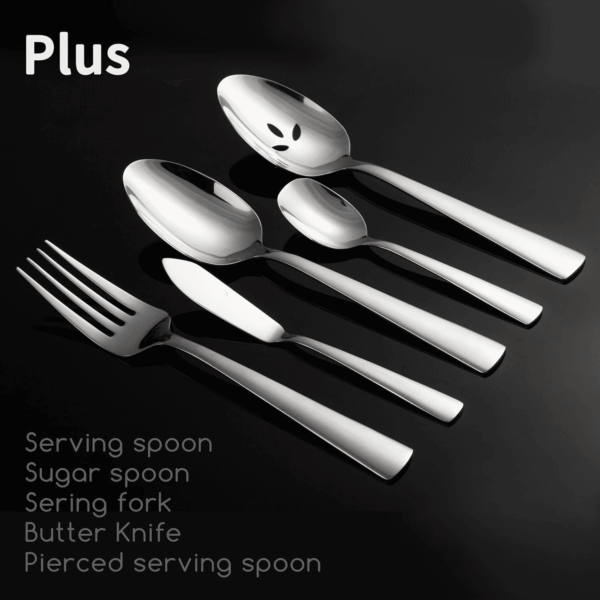 45-Piece Silverware Set Flatware Cutlery Set Service for 8, Durable Stainless Steel Tableware in Ergonomic Design Size and Weight, Kitchen Utensil Sets with Steak Knives, Rust-Proof, Dishwasher Safe - Image 9