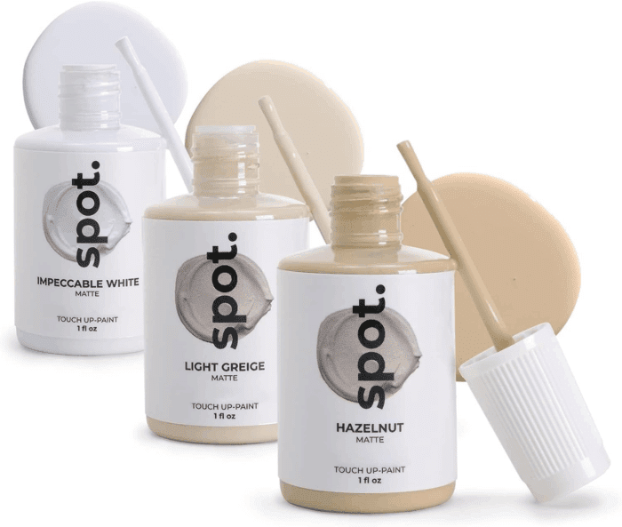 Touch Up-Paint, Matte Finish, for Cabinets, Walls, Windows, Doors, and Furniture, 3 Color Kit Matches 90% of Surfaces, Beige + White 3 Pack