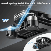 Drones with Camera for Adults 4K Brushless Motor Drone for Kids Beginners, FPV Foldable RC Quadcopter with Propeller Guards, 2 Batteries, 1500Mah, 130° Lens, Wifi, Voice Control, Gesture Photography, Gift Toys for Men Boys - Image 3
