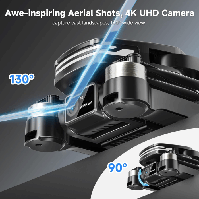 Drones with Camera for Adults 4K Brushless Motor Drone for Kids Beginners, FPV Foldable RC Quadcopter with Propeller Guards, 2 Batteries, 1500Mah, 130° Lens, Wifi, Voice Control, Gesture Photography, Gift Toys for Men Boys - Image 3