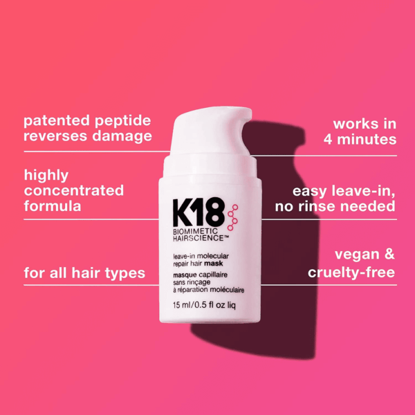 Leave-In Molecular Hair Mask, Repairs Dry or Damaged Hair, Reverse Hair Damage from Bleach, Color, Chemical Services & Heat - Image 4